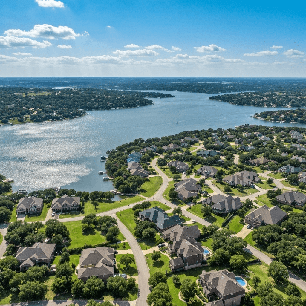 Briarcliff community on Lake Travis with sheltered coves