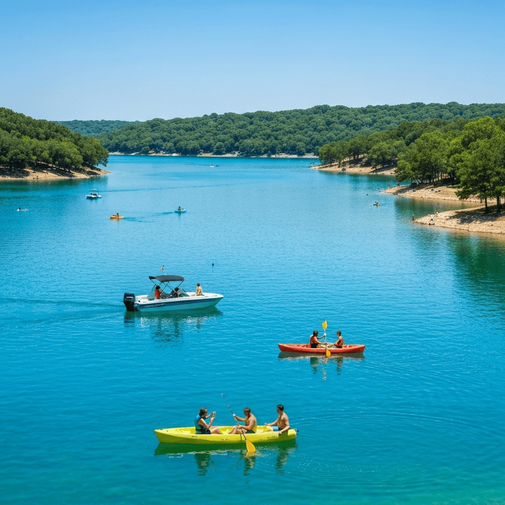 Lake Georgetown clear waters with recreational activities