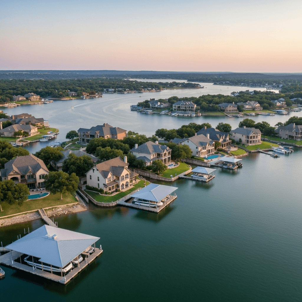 Lake LBJ waterfront homes and marinas